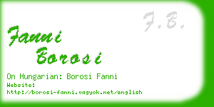 fanni borosi business card